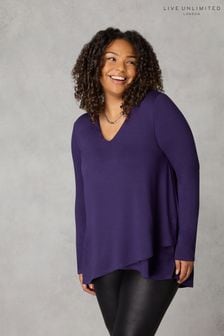 Purple - Live Unlimited Jersey High Low Tunic (Q83209) | kr1 080