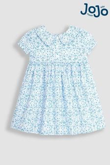 Blau mit floralem Muster - Jojo Maman Bébé Kleid mit Knopfleiste und Kragen (Q83212) | 37 €