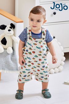 JoJo Maman Bébé Natural Garden Bugs Dungarees & T-Shirt 2-Piece Set (Q83213) | €31