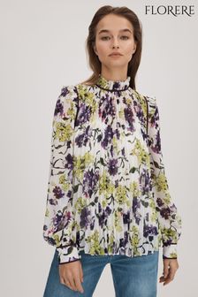 Florere Printed Pleated Blouse
