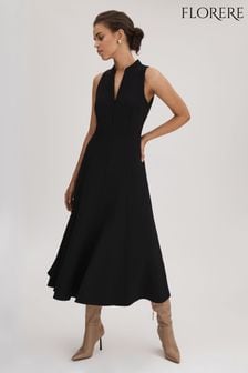 Черный - Платье миди на молнии Florere (Q83351) | €272