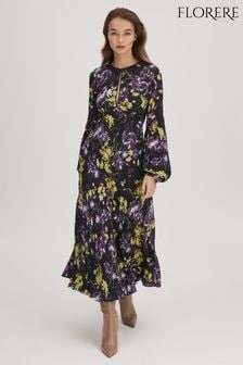 Florere Printed Blouson Sleeve Midi Dress (Q83366) | ₪ 1,247