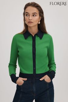 Florere Fitted Contrast Trim Cardigan