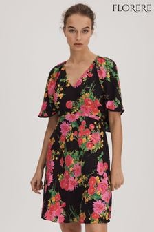 Florere Printed Cape Sleeve Mini Dress (Q83368) | €236
