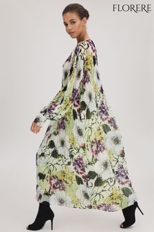 Florere Printed Blouson Sleeve Midi Dress