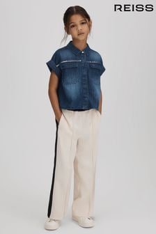 Reiss Blue Sandie 9-13 yrs Embellished Denim Shirt (Q83382) | $76