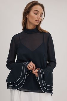 Florere Fluted Cuff Blouse (Q83388) | ₪ 644