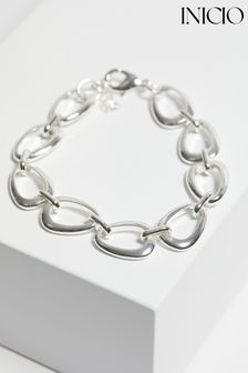 Inicio Recycled Sterling Silver Plated Open Linked Bracelet - Gift Pouch
