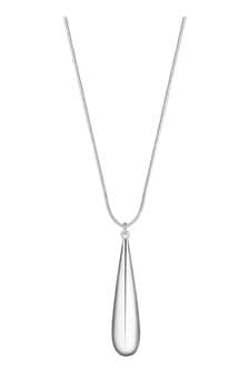 Inicio Recycled Sterling Silver Plated Y Drop Necklace - Gift Pouch (Q83476) | LEI 179