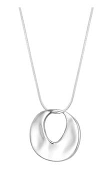 Inicio Recycled Sterling Silver Plated Molten Pendant Necklace - Gift Pouch (Q83481) | ₪ 151