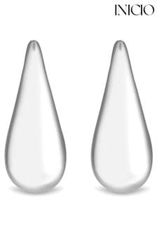 Inicio Recycled Sterling Silver Plated Teardrop Earrings - Gift Pouch (Q83502) | 124 QAR