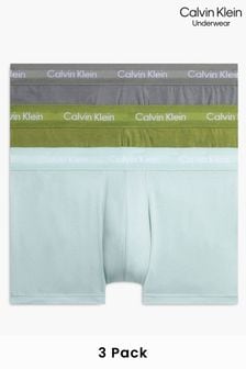 Calvin Klein Black Cotton Stretch Low Rise Trunks 3 Pack (Q83605) | AED116