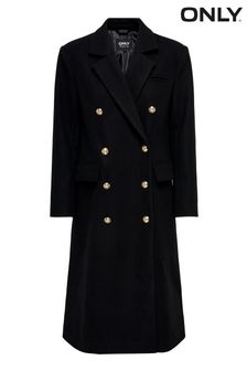 ONLY Black Longline Military Coat (Q83628) | $135