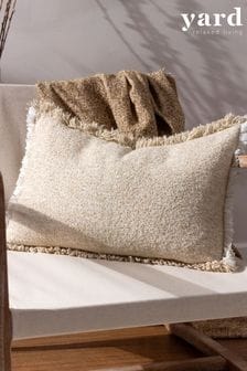 Yard Natural Beige Doze Woven Fringed Polyester Filled Cushion (Q83633) | $48