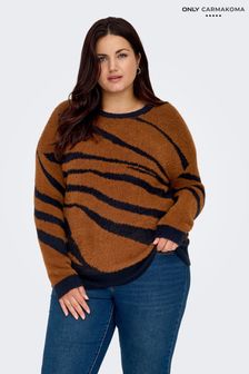 Only Curve Flauschiger Pullover mit Zebramuster (Q83639) | 29 €