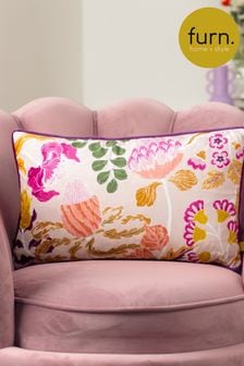 Furn Pink Protea Floral Feather Filled Cushion (Q83668) | AED122