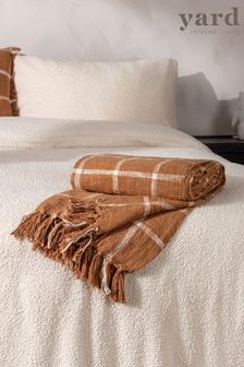 Yard Orange Beni Check Fringed Throw (Q83690) | €29