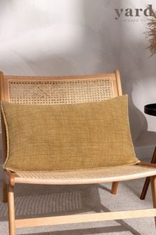 Yard Honey Yellow Ribble Acid Wash Polyester Filled Cushion (Q83708) | €31