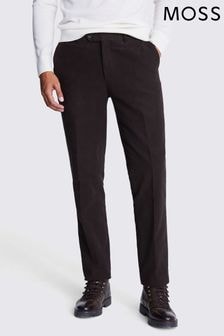 MOSS Brown Tailored Fit Moleskin 100% Cotton Trousers (Q83750) | $137