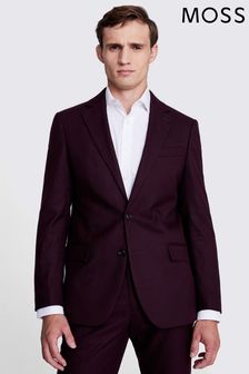 Tailored Fit Claret Flannel Jacket (Q83756) | AED826