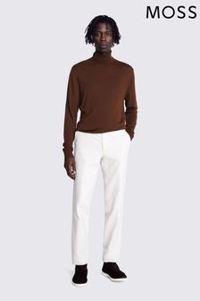 Blanco - Pantalón de corte entallado de molesquín marrón (Q83776) | 99 €