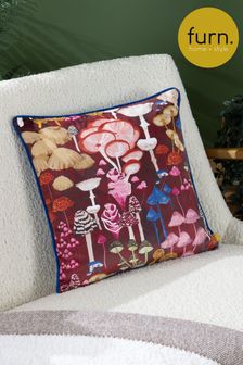 Aksamitna poduszka dekoracyjna Furn Amanita z rurek i wypełnieniem z poliestru (Q83837) | 125 zł
