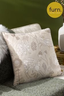 Furn Grey Nook Velvet Piped Polyester Filled Cushion (Q83871) | SGD 50