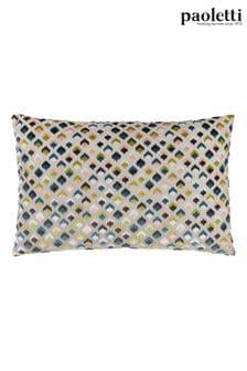 Paoletti Blue Lexington Velvet Jacquard Polyester Filled Cushion (Q83888) | SGD 35