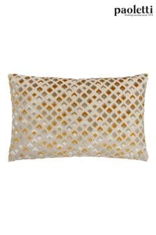 Paoletti Gold Lexington Velvet Jacquard Polyester Filled Cushion (Q83924) | €25