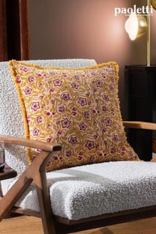 Aksamitna poduszka ozdobna Paoletti Filagree z kwiatowym wzorem i wypełnieniem z pierza (Q83942) | 190 zł