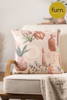 Furn Natural Earthen Velvet Piped Polyester Filled Cushion (Q83945) | NT$930