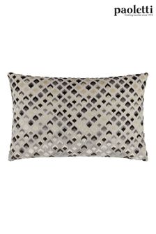 Paoletti Grey Lexington Velvet Jacquard Polyester Filled Cushion