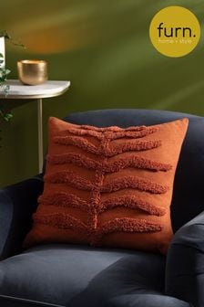 Furn Red Dakota Tufted Polyester Filled Cushion