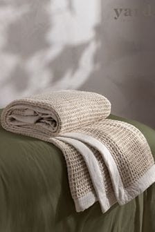 Yard Natural Canopy Waffle Textured Oversized 100% Cotton Throw (Q84088) | $130