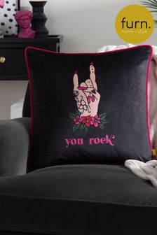 Бархатная подушка с перьевым наполнителем Furn Inked You Rock Piped (Q84096) | €34