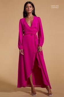Пурпурный - Платье макси с леопардовым принтом (Q84242) | €82