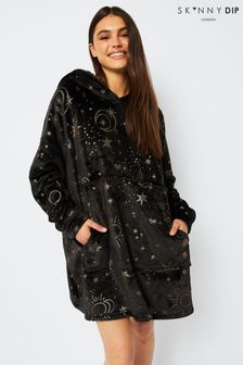 Skinnydip Celestial Starry Night Fleece Blanket Black Hoodie (Q84469) | ₪ 168
