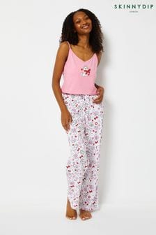 Skinnydip Black Cami and Trousers Pyjamas Set