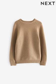 Neutral/Tan - Textured Crew Jumper (3-16yrs) (Q84719) | kr200 - kr290