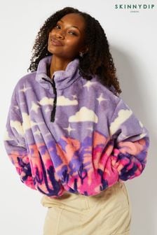 Skinnydip Purple Landscape Half Zip Fleece Jacket (Q84721) | €110