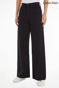 Calvin Klein Black Infinite Wide 100% Cotton Trousers (Q85546) | $274