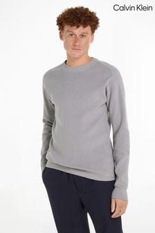 Calvin Klein Grey Rib Cardigan Sweater (Q85561) | €160