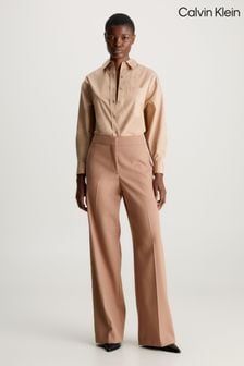 Calvin Klein Brown Relaxed Cotton Shirt (Q85562) | $354