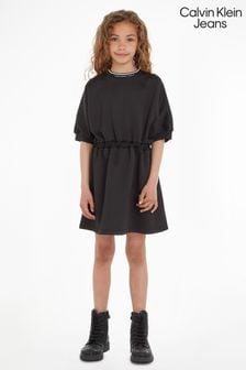 Calvin Klein Jeans Black Shine Logo Tape Dress (Q85579) | $132