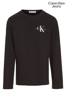 Calvin Klein Jeans Black Monogram Long Sleeve Top (Q85586) | OMR17