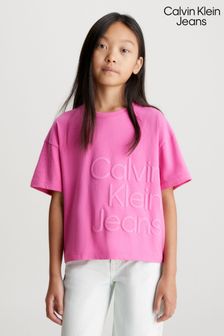 Calvin Klein Jeans Pink Puff Hero Logo T-Shirt