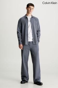 Calvin Klein Grey Stretch Stripe Shirt (Q85601) | $159