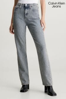 Calvin Klein Jeans Grey High Rise Straight Jeans