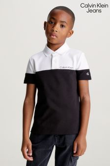 Calvin Klein Jeans Pique Block Black Polo Shirt