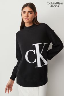 Pulover cu logo Calvin Klein Jeans Negru Blown Up (Q85666) | 716 LEI